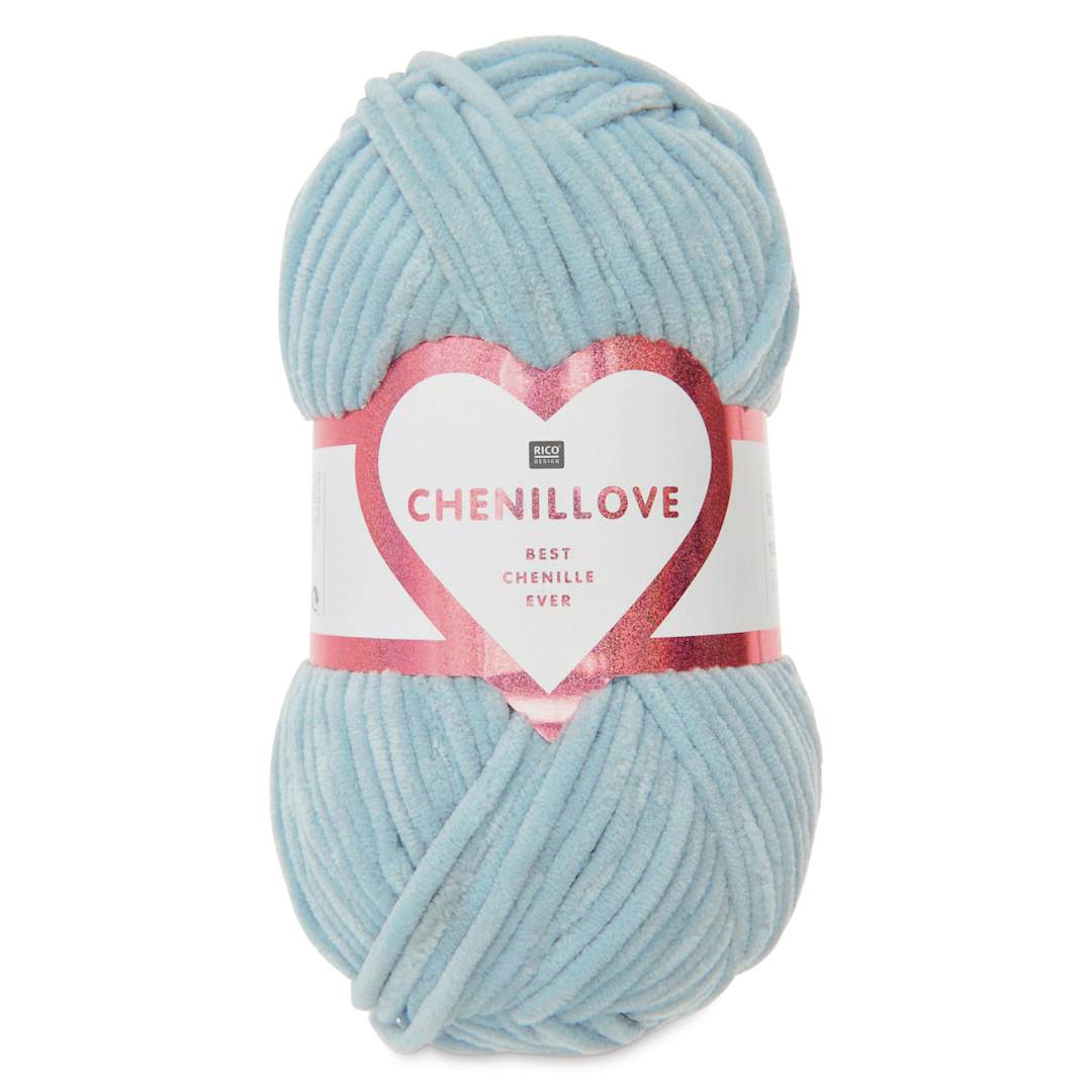 Open in modal - Rico Design Creative Chenillove Yarn - Light Blue, 120 yds