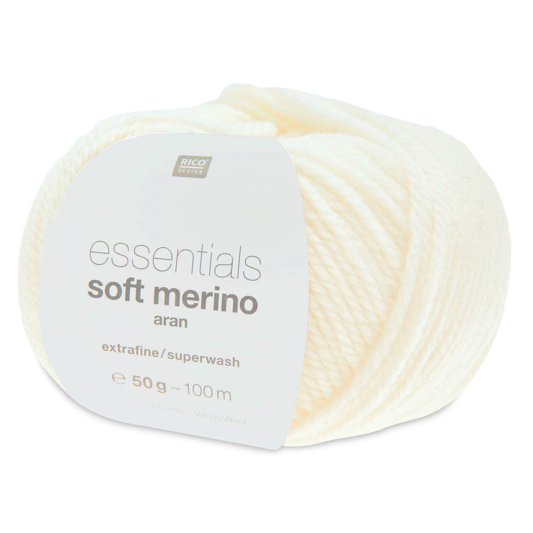 Open in modal - Rico Design Essentials Soft Merino Aran Yarn - Ecru, 109 yds