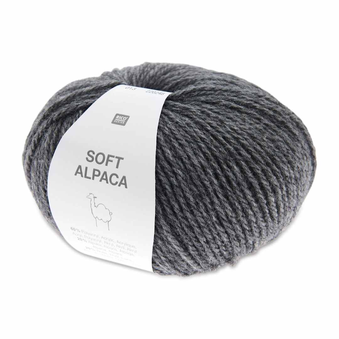 Open in modal - Rico Design Soft Alpaca Yarn - Anthracite, 137 yds