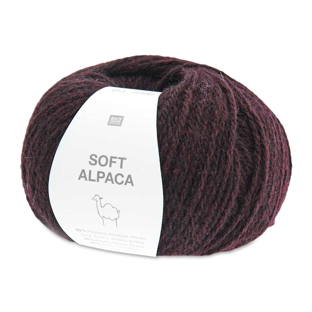 Open in modal - Rico Design Soft Alpaca Yarn - Burgundy, 137 yds