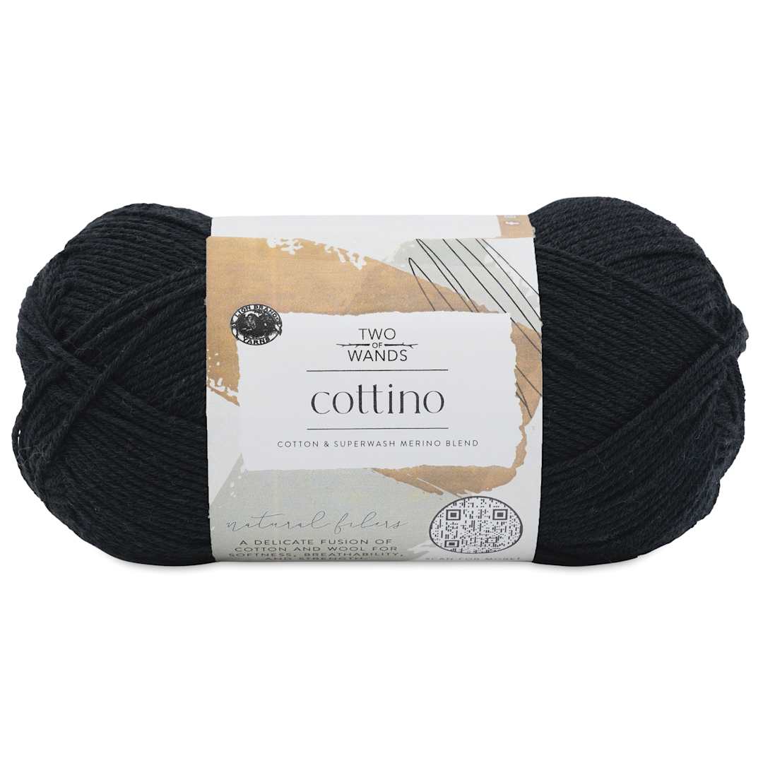 Open in modal - Lion Brand Cottino Yarn - Onyx, 3.5 oz