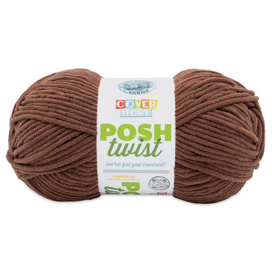 Open in modal - Lion Brand Cover Story Posh Twist Yarn - Chocolate Fudge, 232 yds