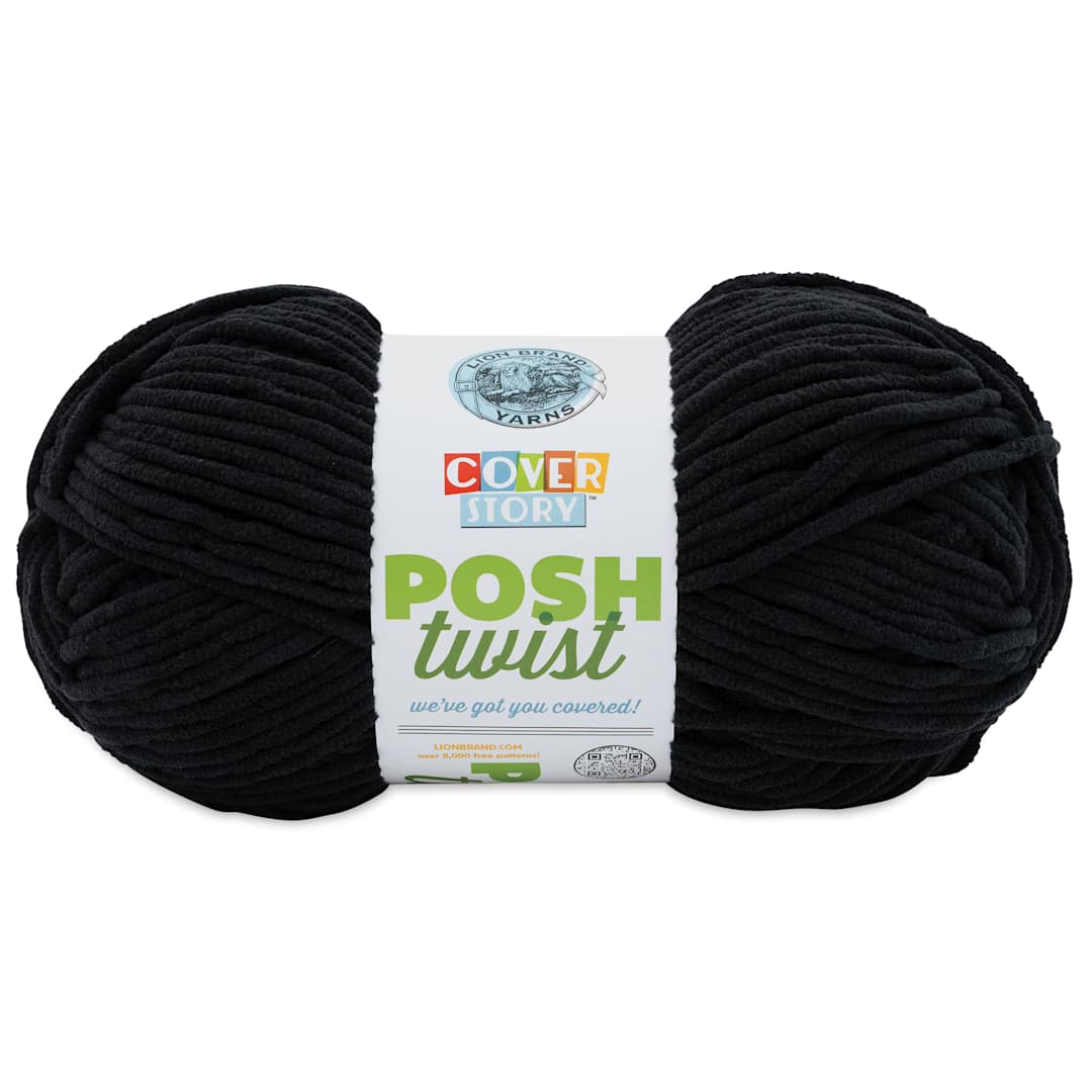 Open in modal - Lion Brand Cover Story Posh Twist Yarn - Black Sesame Ice Cream, 232 yds