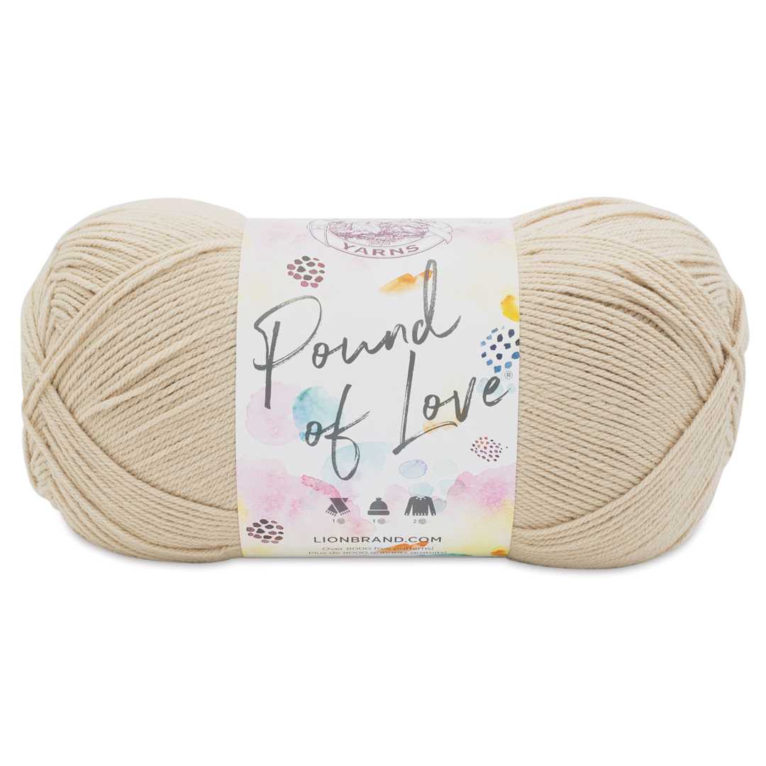 Open in modal - Lion Brand Pound of Love Yarn - Sugar Cookie, 16 oz