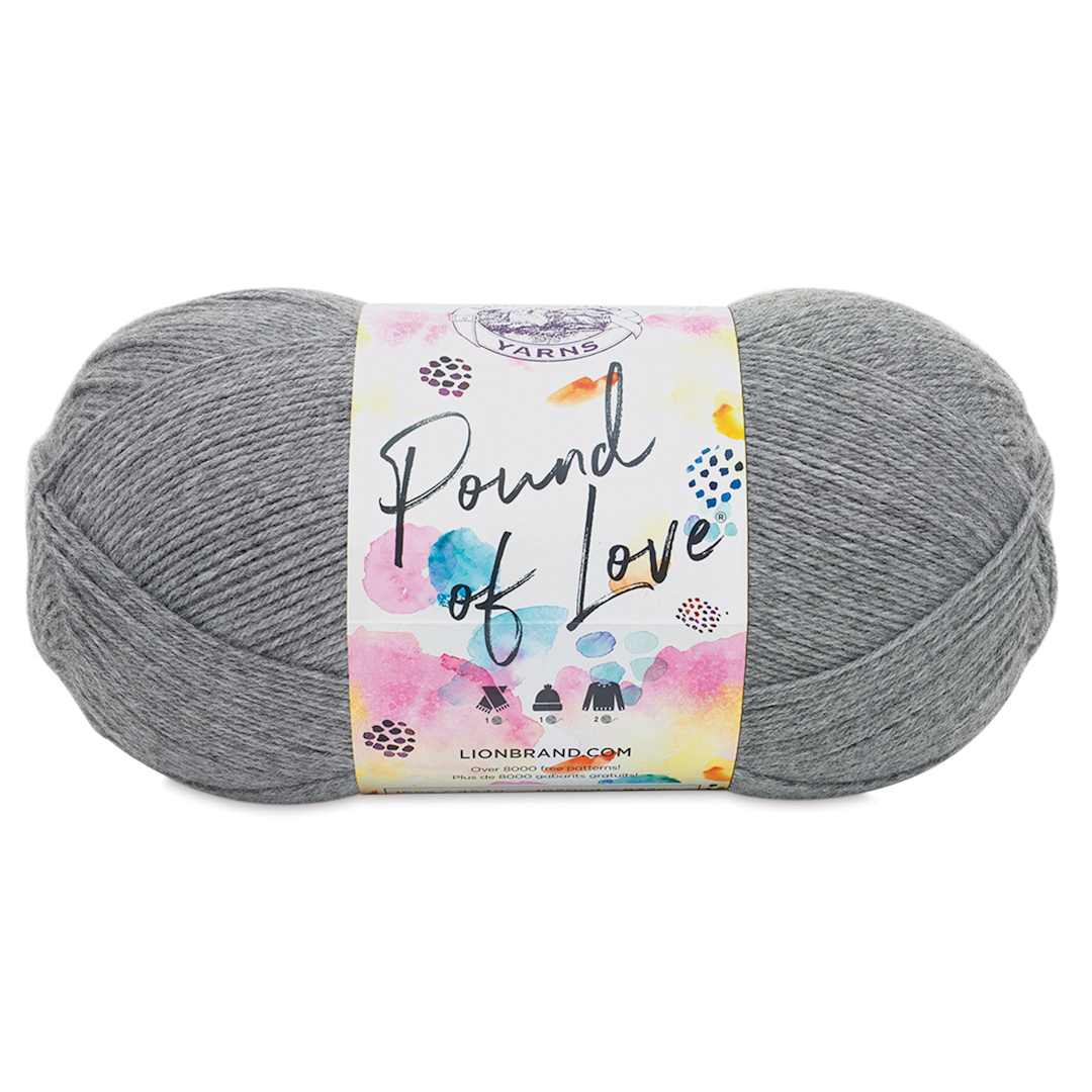 Open in modal - Lion Brand Pound of Love Yarn - Oxford Grey, 16 oz