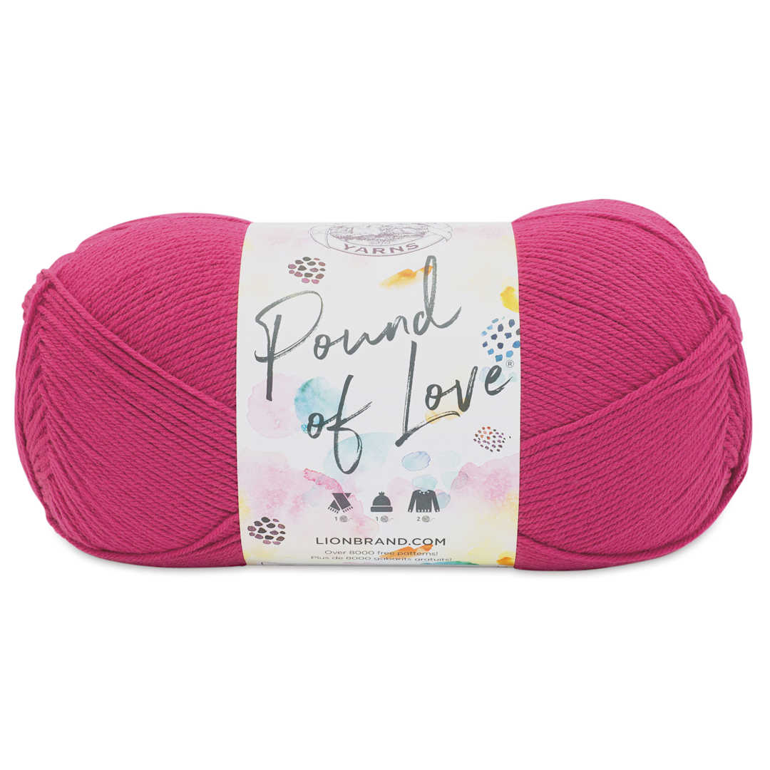 Open in modal - Lion Brand Pound of Love Yarn - Cerise, 16 oz