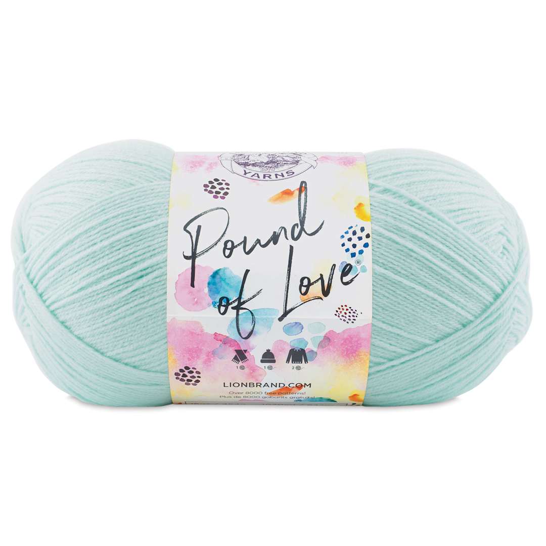 Open in modal - Lion Brand Pound of Love Yarn - Pastel Green, 16 oz