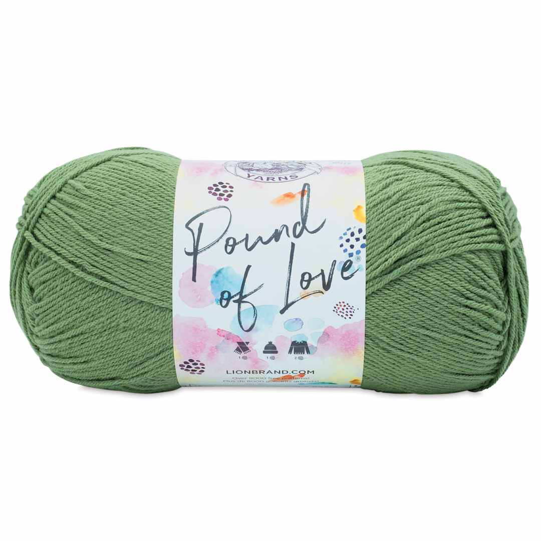 Open in modal - Lion Brand Pound of Love Yarn - Olive, 16 oz