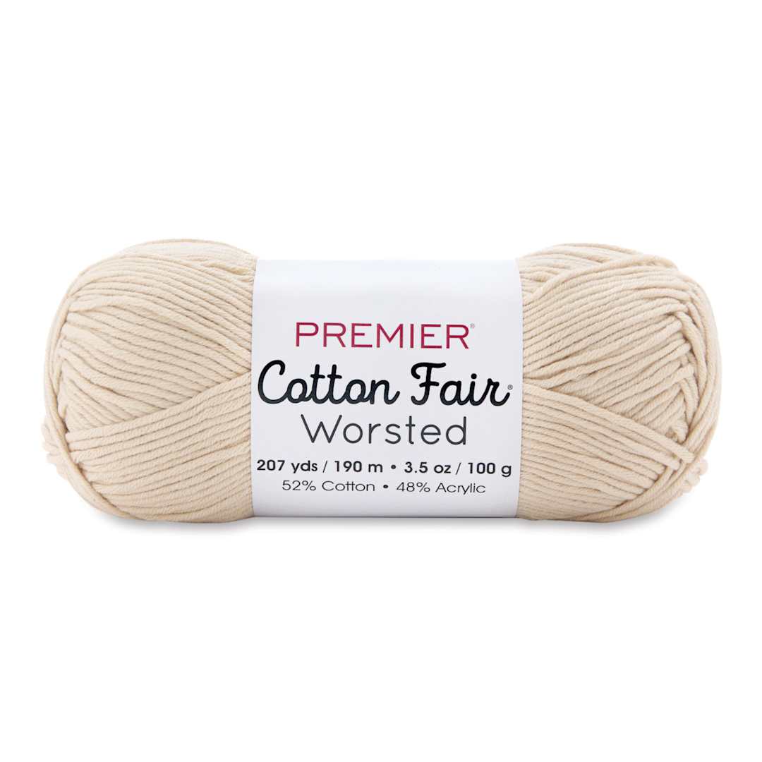 Open in modal - Premier Yarn Cotton Fair Worsted Yarn - Sugar Cookie, 207 yds