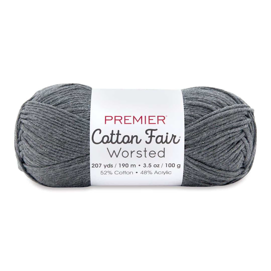 Open in modal - Premier Yarn Cotton Fair Worsted Yarn - Slate Grey, 207 yds