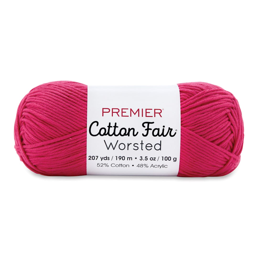 Open in modal - Premier Yarn Cotton Fair Worsted Yarn - Cherry, 207 yds