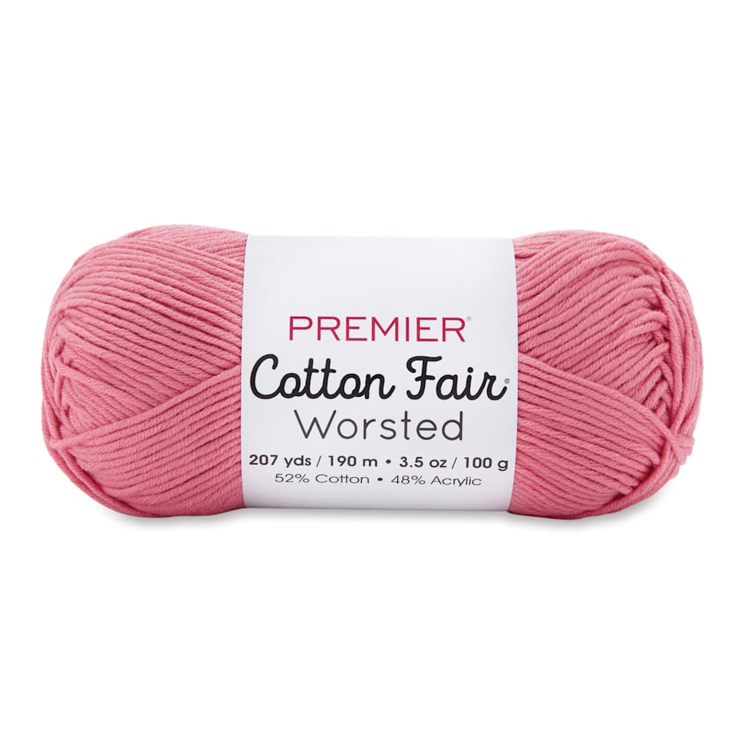 Open in modal - Premier Yarn Cotton Fair Worsted Yarn - Rosy, 207 yds