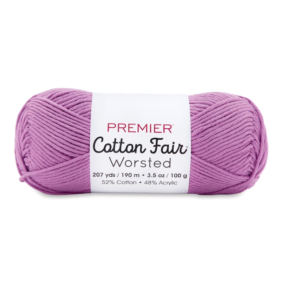 Open in modal - Premier Yarn Cotton Fair Worsted Yarn - Orchid, 207 yds