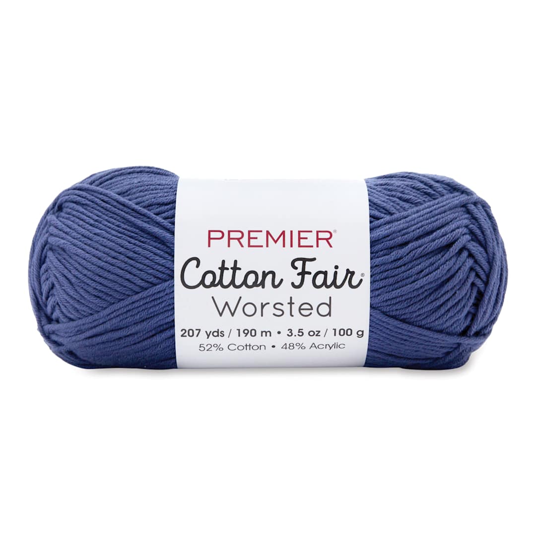 Open in modal - Premier Yarn Cotton Fair Worsted Yarn - Indigo, 207 yds