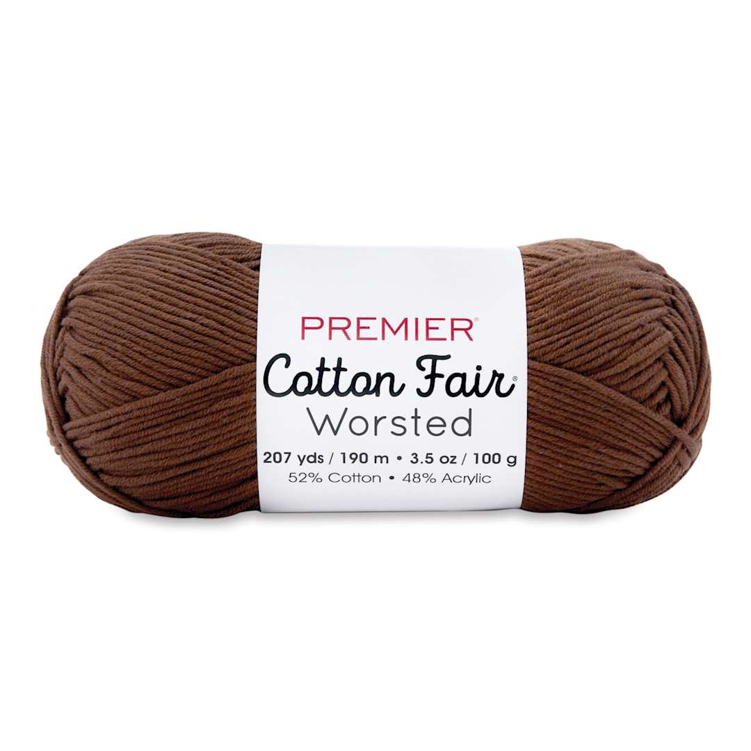 Open in modal - Premier Yarn Cotton Fair Worsted Yarn - Hickory, 207 yds