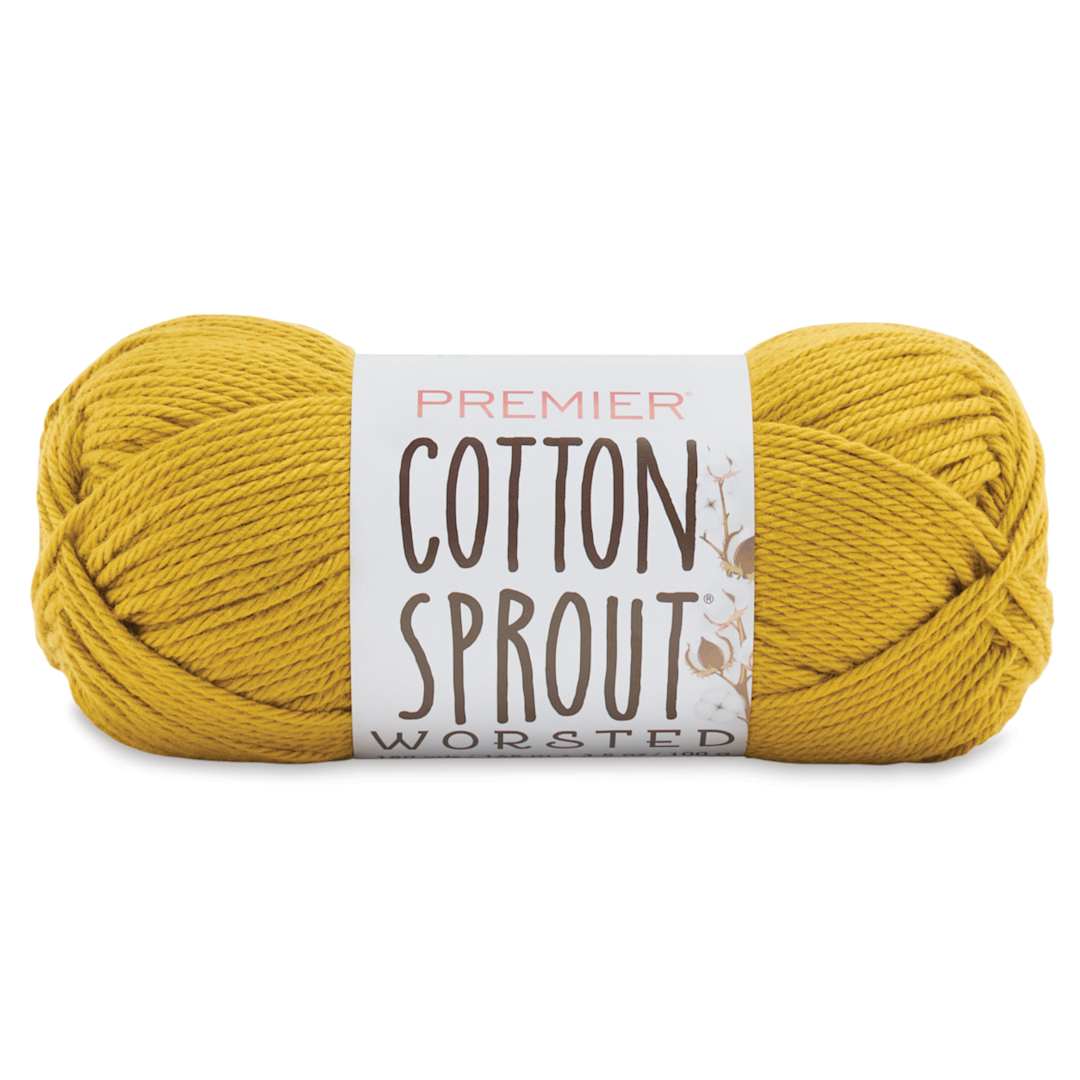 Open in modal - Premier Yarn Cotton Sprout Worsted Yarn - Pear, 180 yds