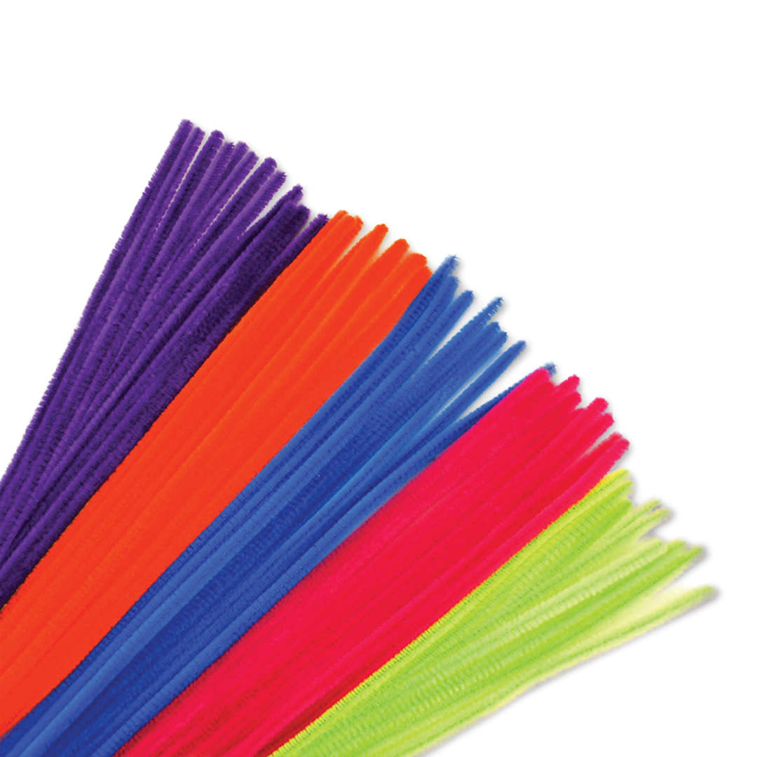 Open in modal - Krafty Kids Chenille Stems - Neon, Assorted Colors, 12", Package of 40