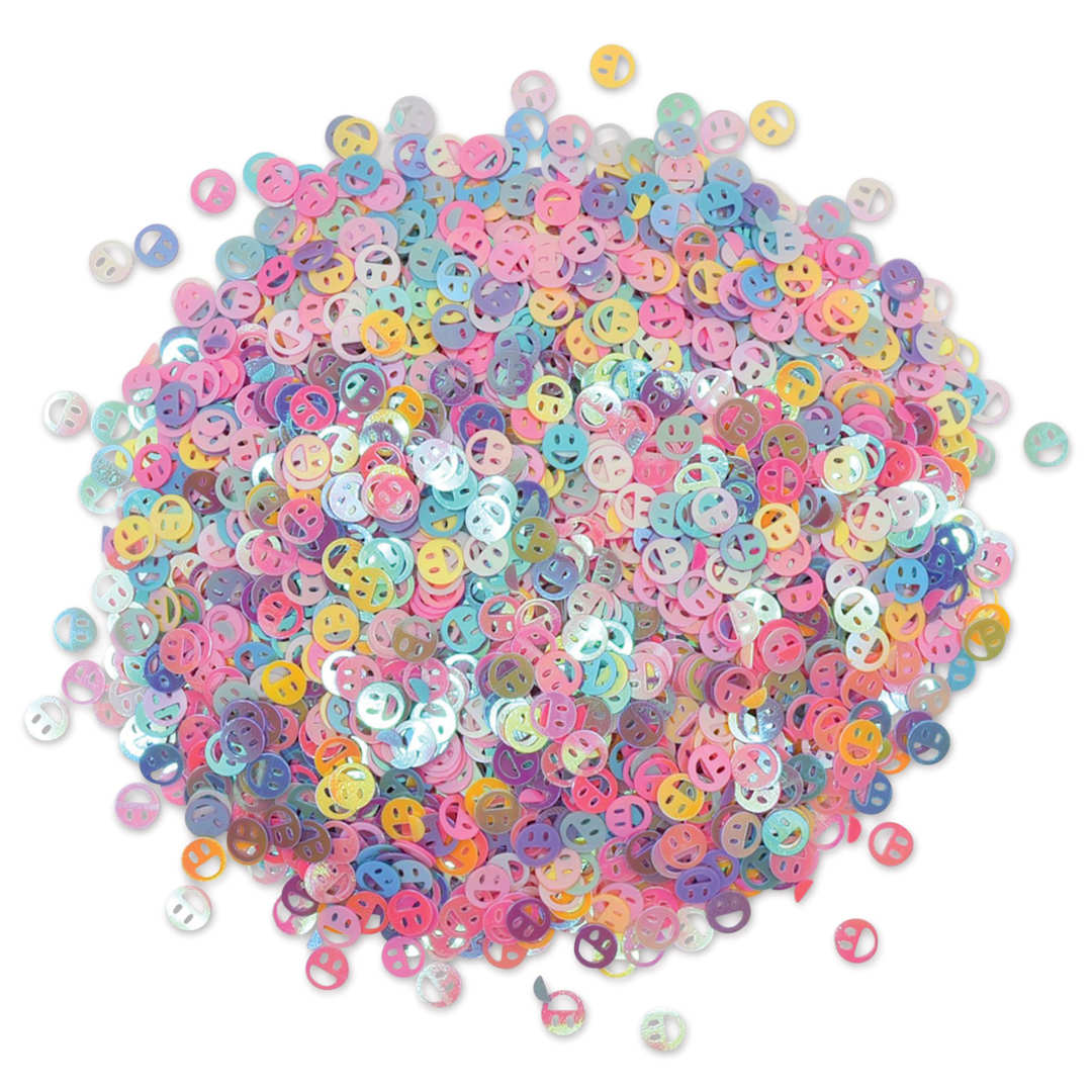 Open in modal - Craft Medley Mini Laser Sequin Scatter - Smiley Face, 1.23 oz