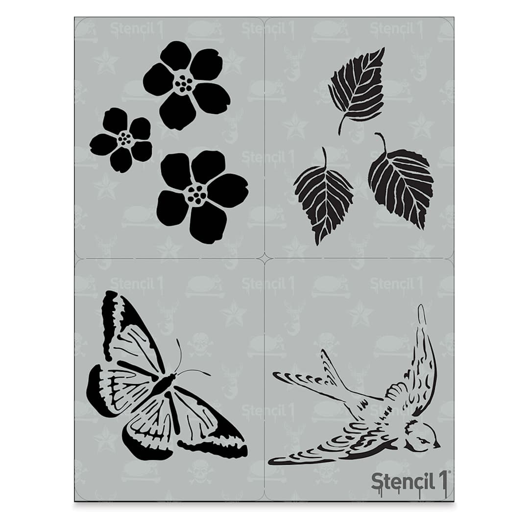 Open in modal - Stencil1 Multipack Stencil - Spring, Set of 4, 8-1/2" W x 11" L