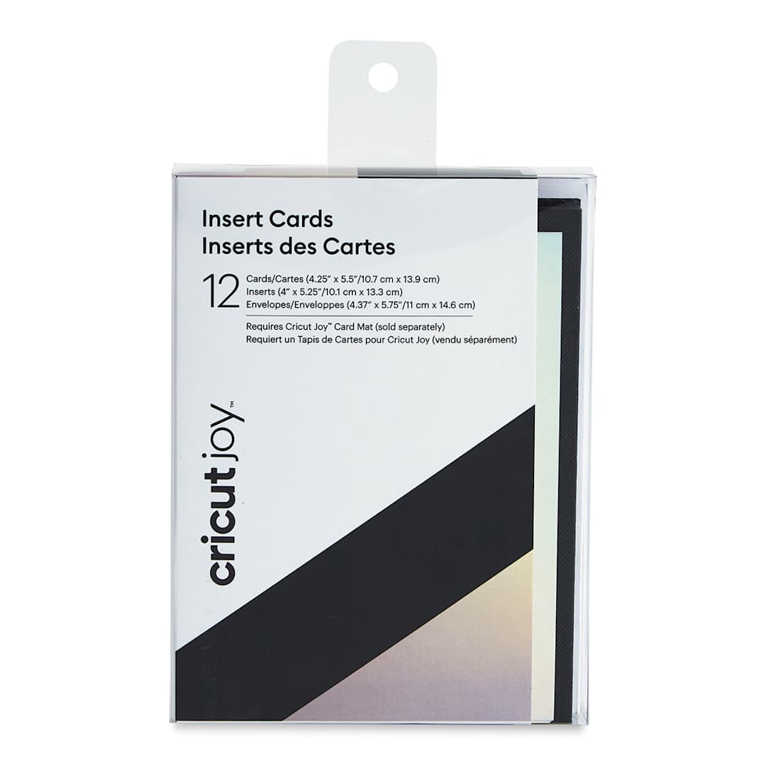Open in modal - Cricut Joy Cards, Inserts, and Envelopes - Black/Silver Matte Holographic, Package of 12 (In packaging)