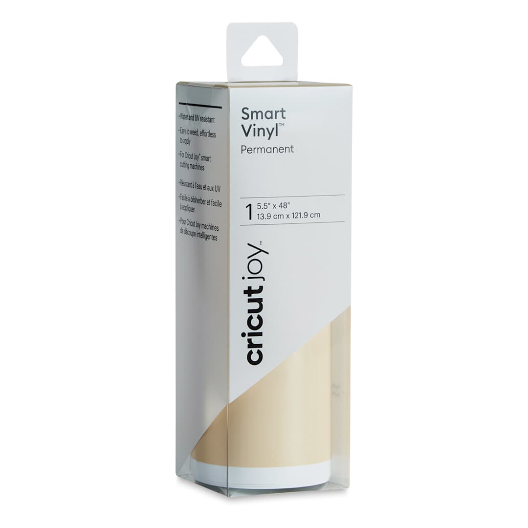 Open in modal - Cricut Joy Permanent Smart Vinyl - Parchment, 5-1/2" x 48", Roll (In packaging)
