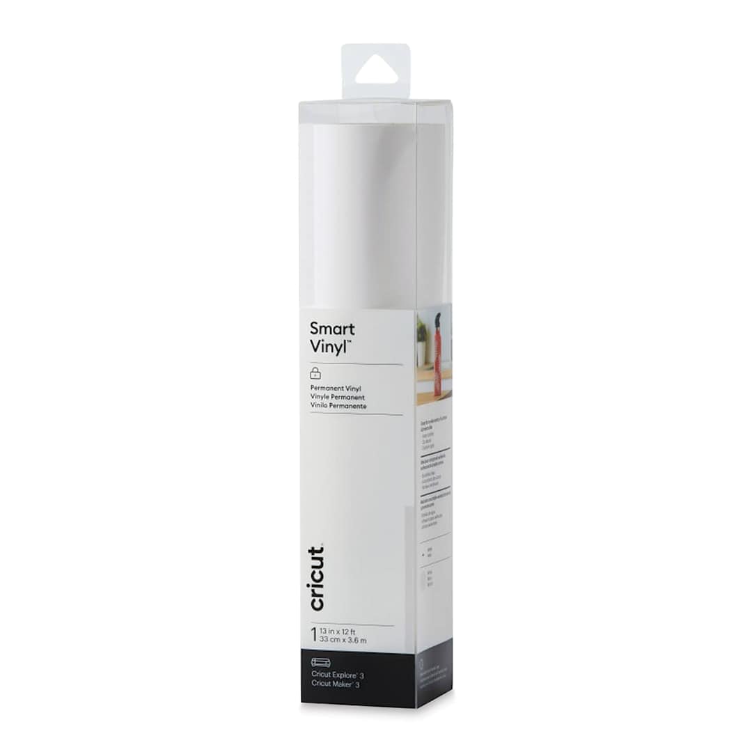 Open in modal - Cricut Permanent Smart Vinyl - White, 13" x 12 ft, Roll (In packaging)