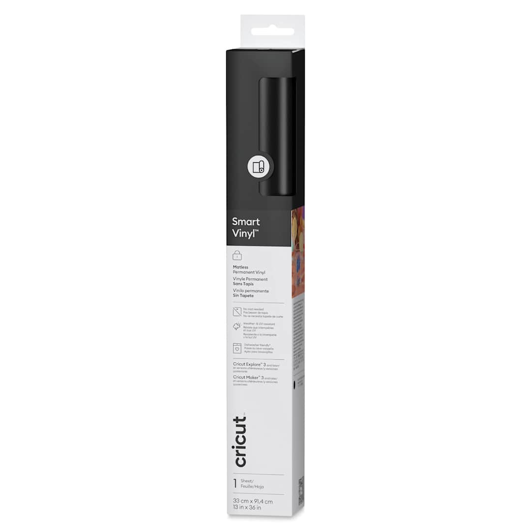 Open in modal - Cricut Permanent Smart Vinyl - Black, 13" x 3 ft, Roll