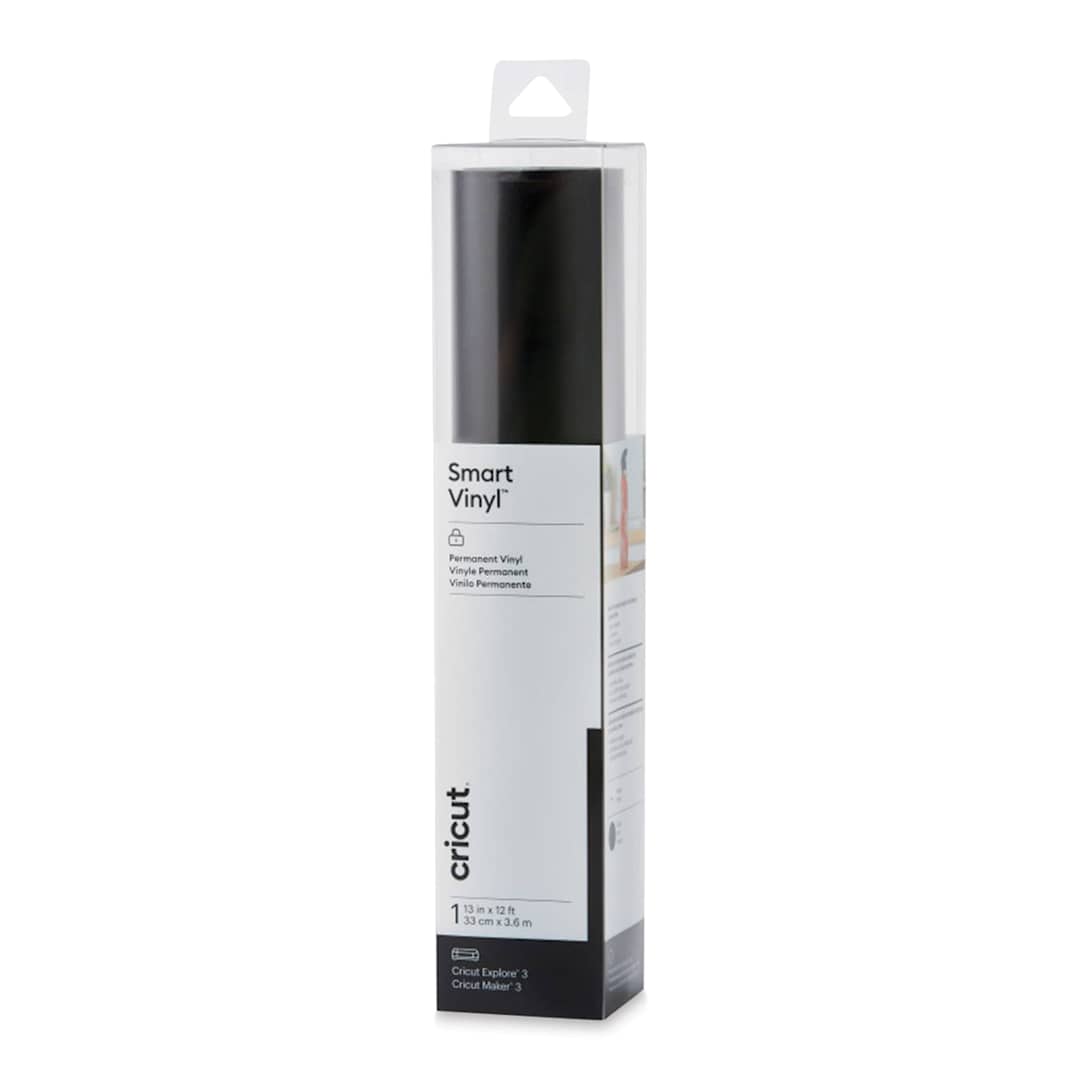 Open in modal - Cricut Permanent Smart Vinyl - Black, 13" x 12 ft, Roll (In packaging)