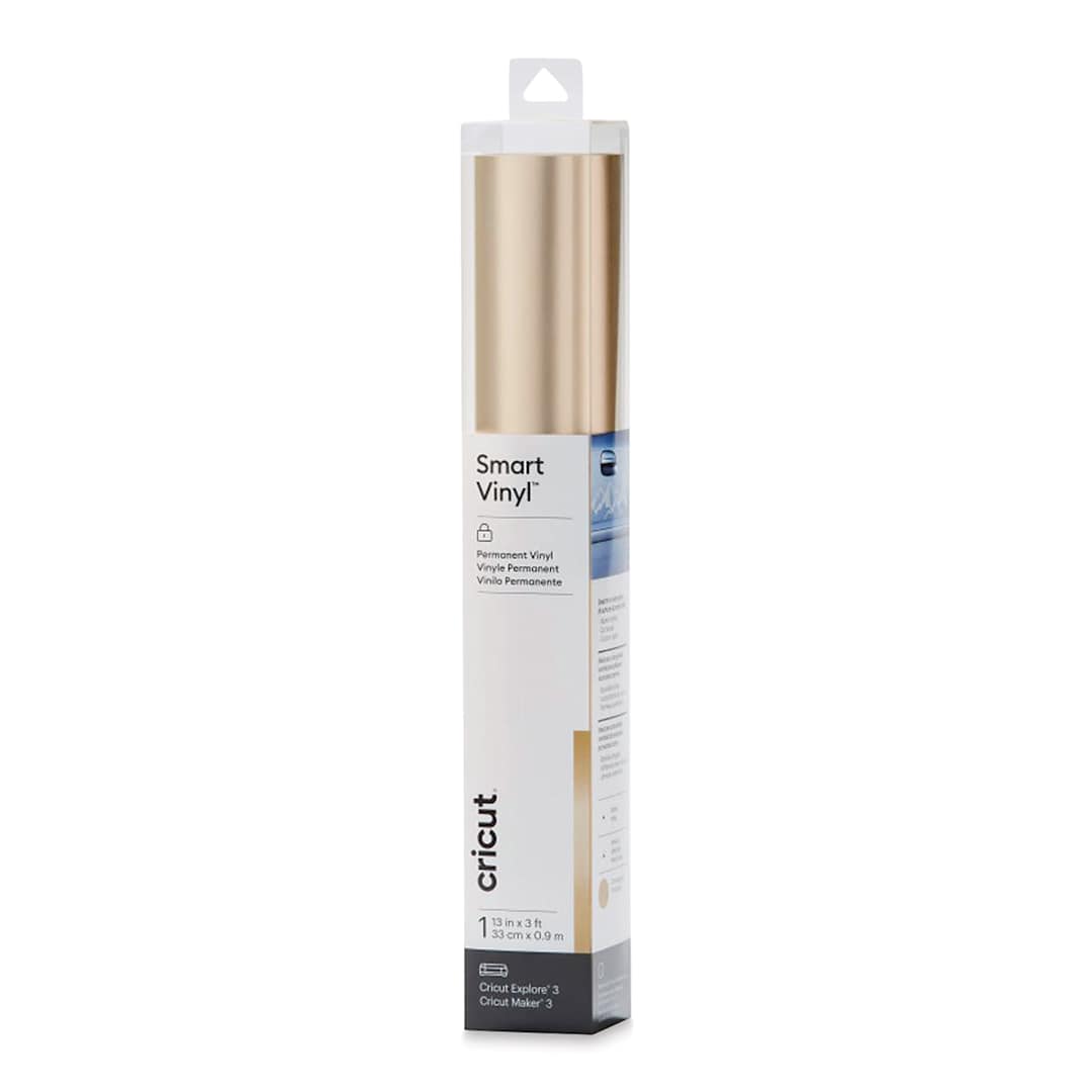 Open in modal - Cricut Permanent Smart Vinyl - Champagne, Matte Metallic, 13" x 3 ft, Roll (In packaging)