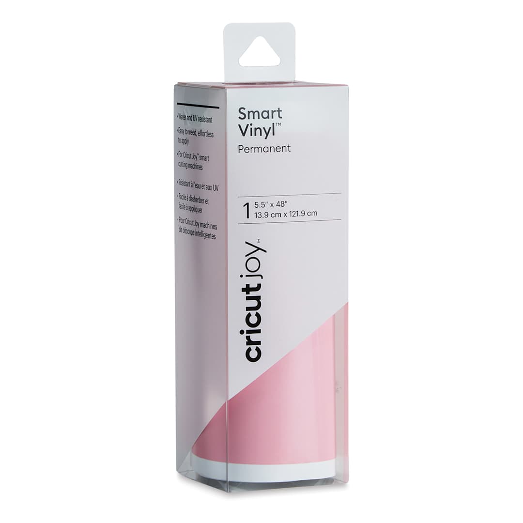 Open in modal - Cricut Joy Permanent Smart Vinyl - Light Pink, 5-1/2" x 48", Roll (In packaging)