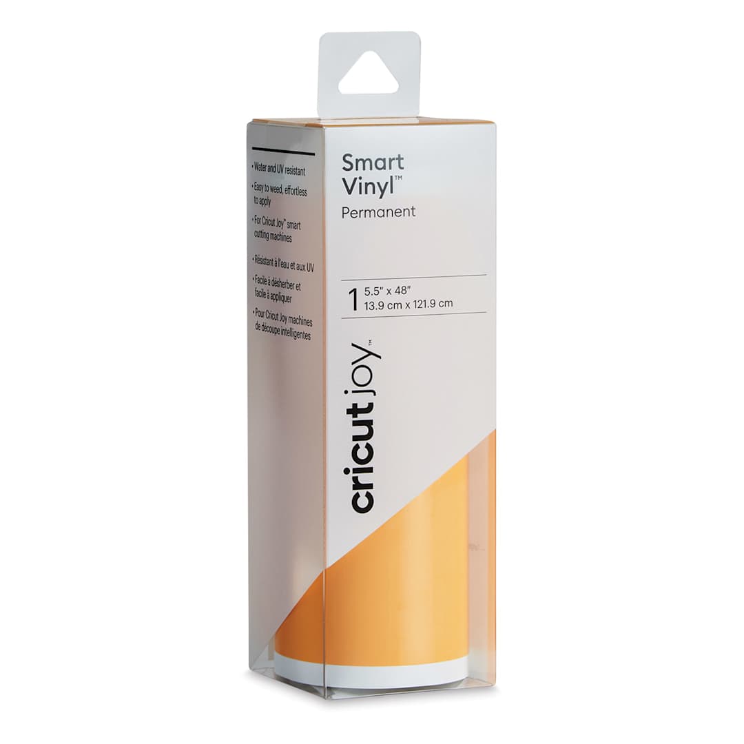 Open in modal - Cricut Joy Permanent Smart Vinyl - Tangerine, 5-1/2" x 48", Roll (In packaging)