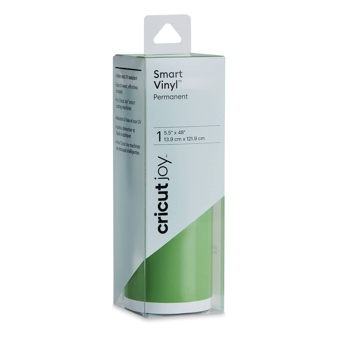 Open in modal - Cricut Joy Permanent Smart Vinyl - Lime Green, 5-1/2" x 48", Roll (In packaging)