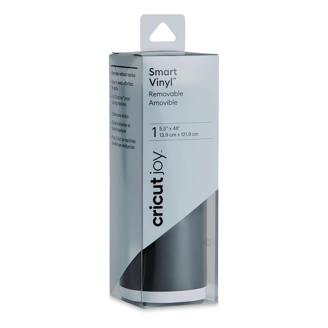 Open in modal - Cricut Joy Removable Smart Vinyl - Black, 5-1/2" x 48", Roll (In packaging)