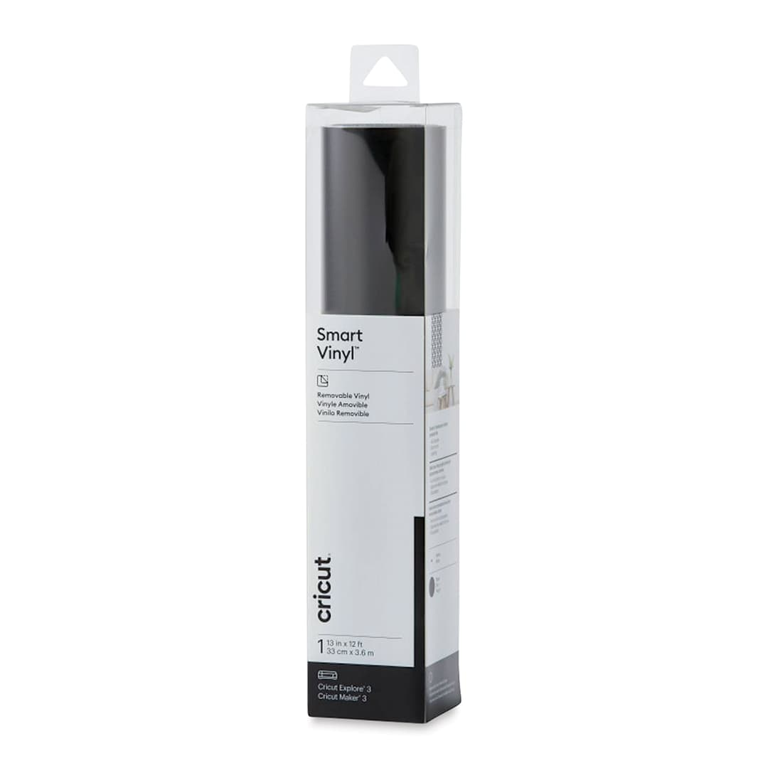 Open in modal - Cricut Removable Smart Vinyl - Black, 13" x 12 ft, Roll (In packaging)