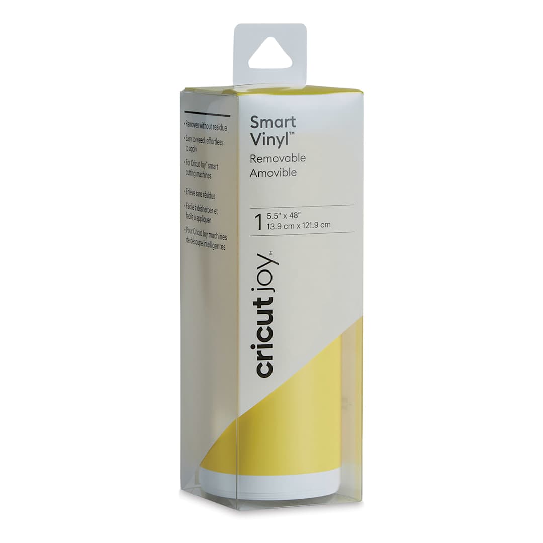 Open in modal - Cricut Joy Removable Smart Vinyl - Bright Yellow, 5-1/2" x 48", Roll (In packaging)