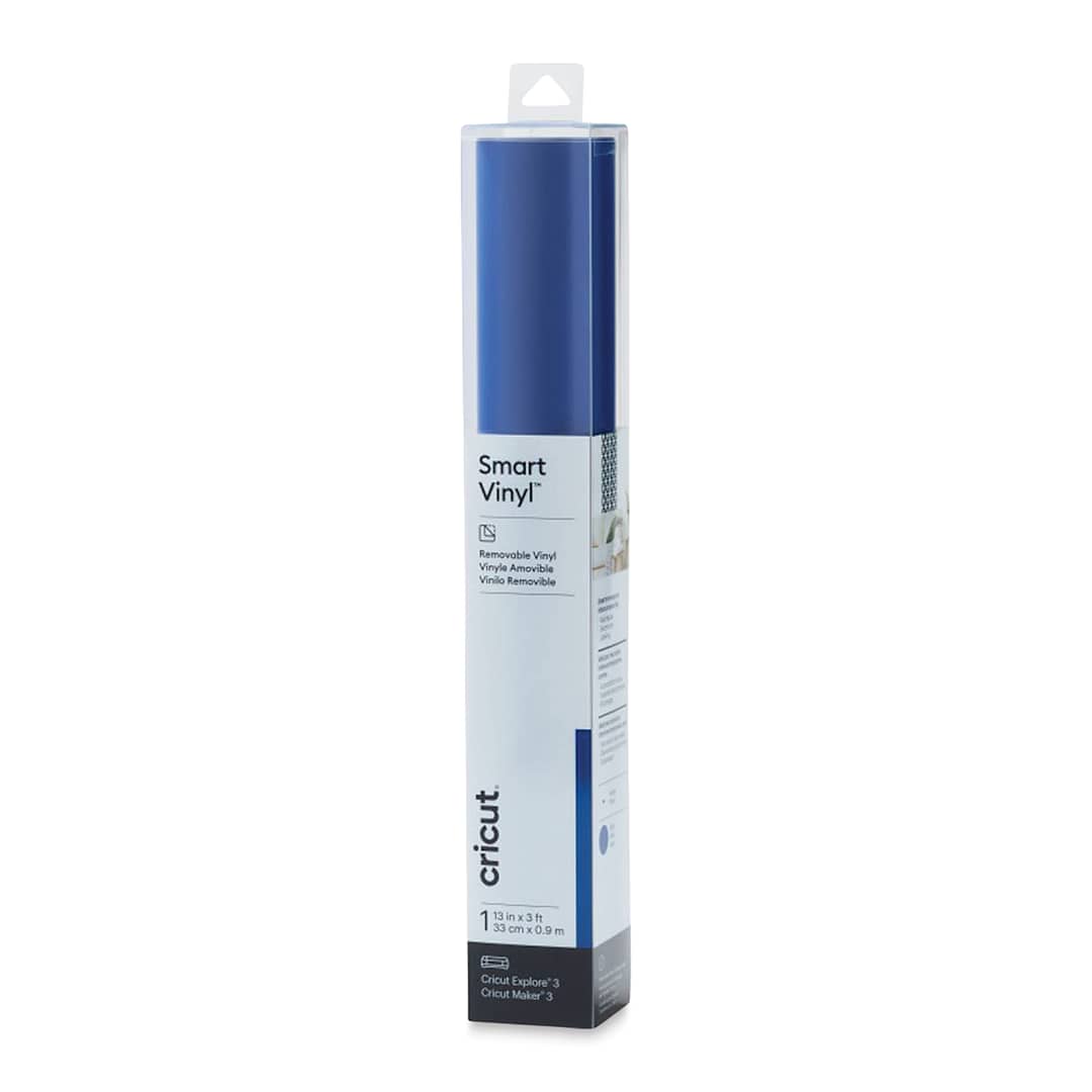 Open in modal - Cricut Removable Smart Vinyl - Blue, 13" x 3 ft, Roll (In packaging)