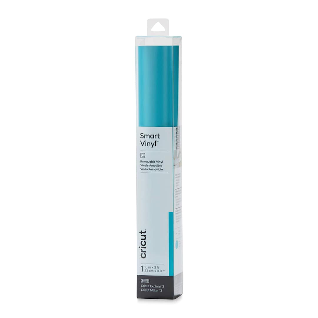Open in modal - Cricut Removable Smart Vinyl - Aqua, 13" x 3 ft, Roll (In packaging)