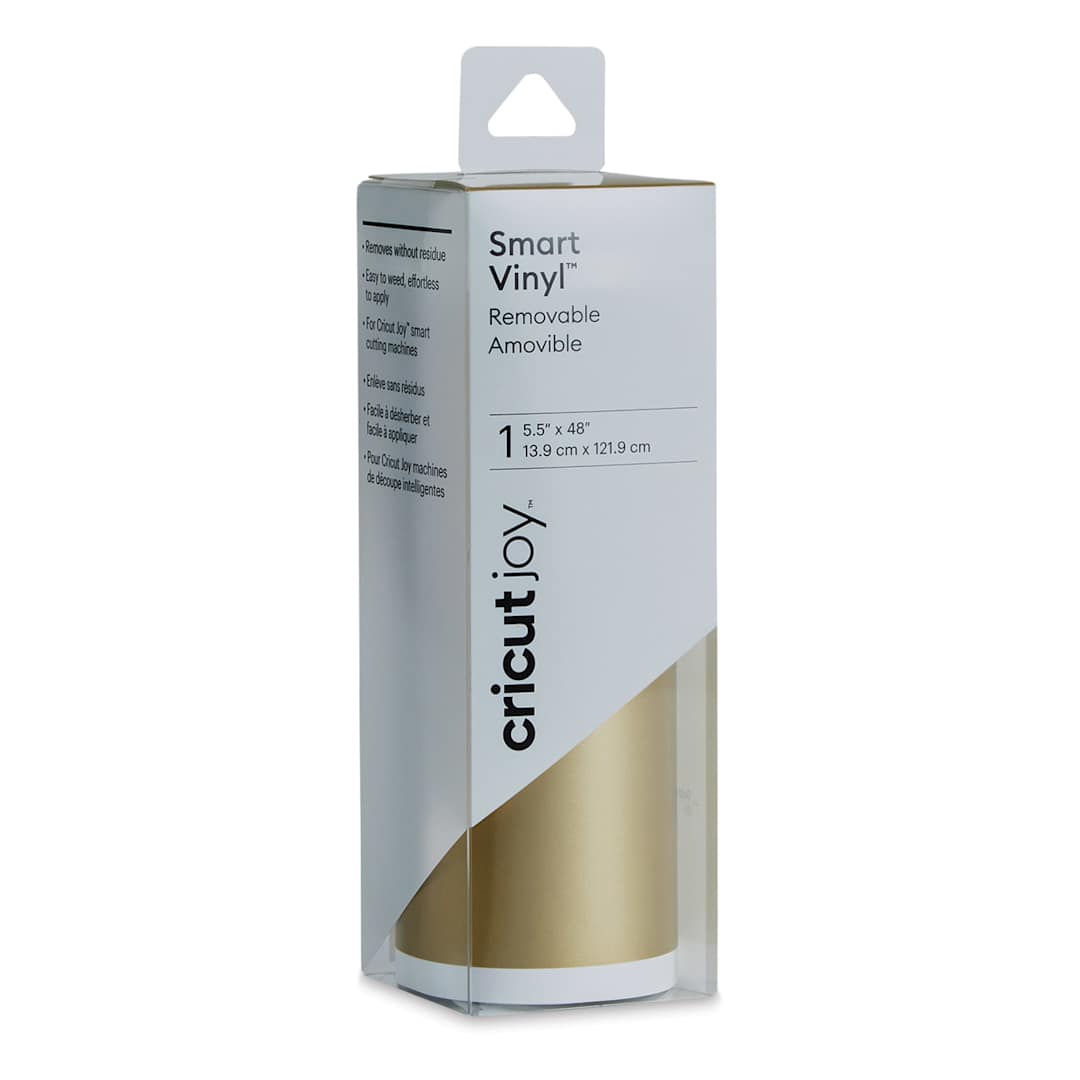 Open in modal - Cricut Joy Removable Smart Vinyl - Gold, 5-1/2" x 48", Roll (In packaging)