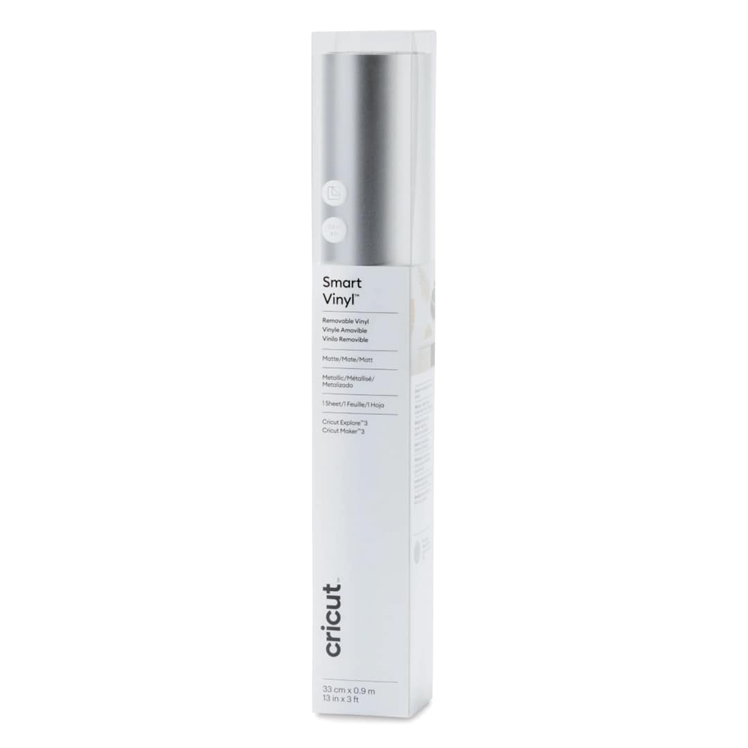 Open in modal - Cricut Removable Smart Vinyl - Metallic Silver, roll inside of the packaging