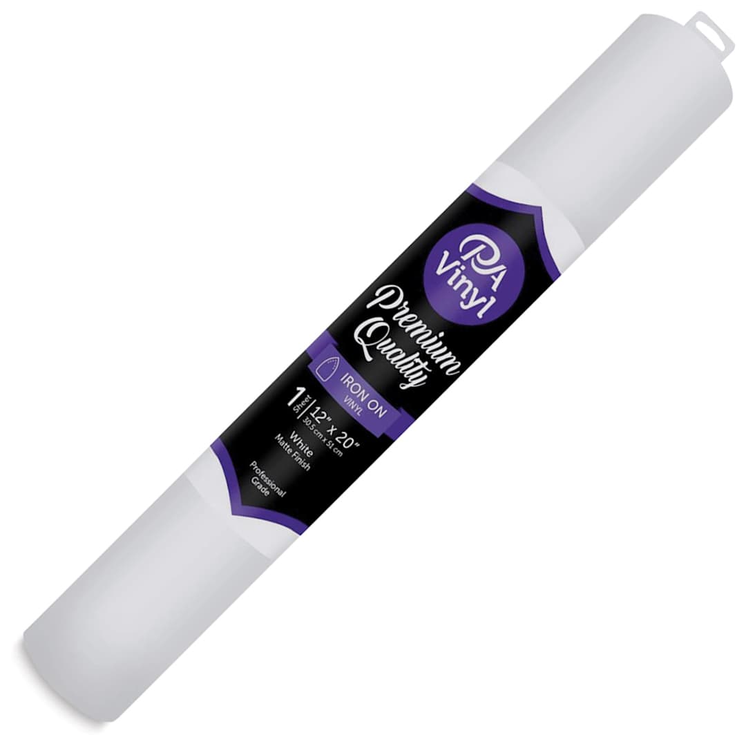 Open in modal - PA Vinyl Iron-On Vinyl - Matte White, 12" x 20"