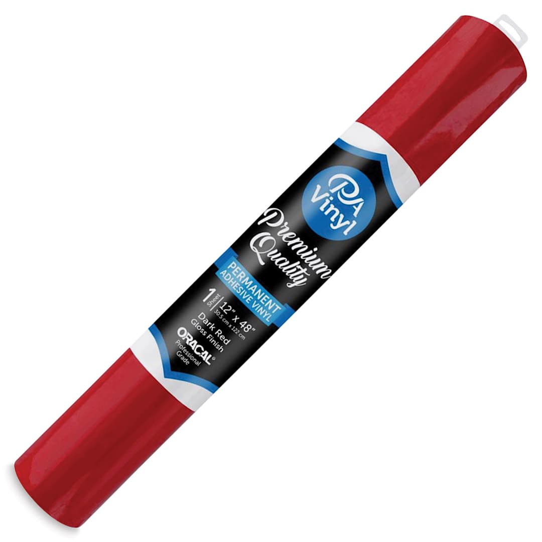 Open in modal - PA Vinyl Permanent Adhesive Vinyl - Gloss Dark Red, 12" x 48"