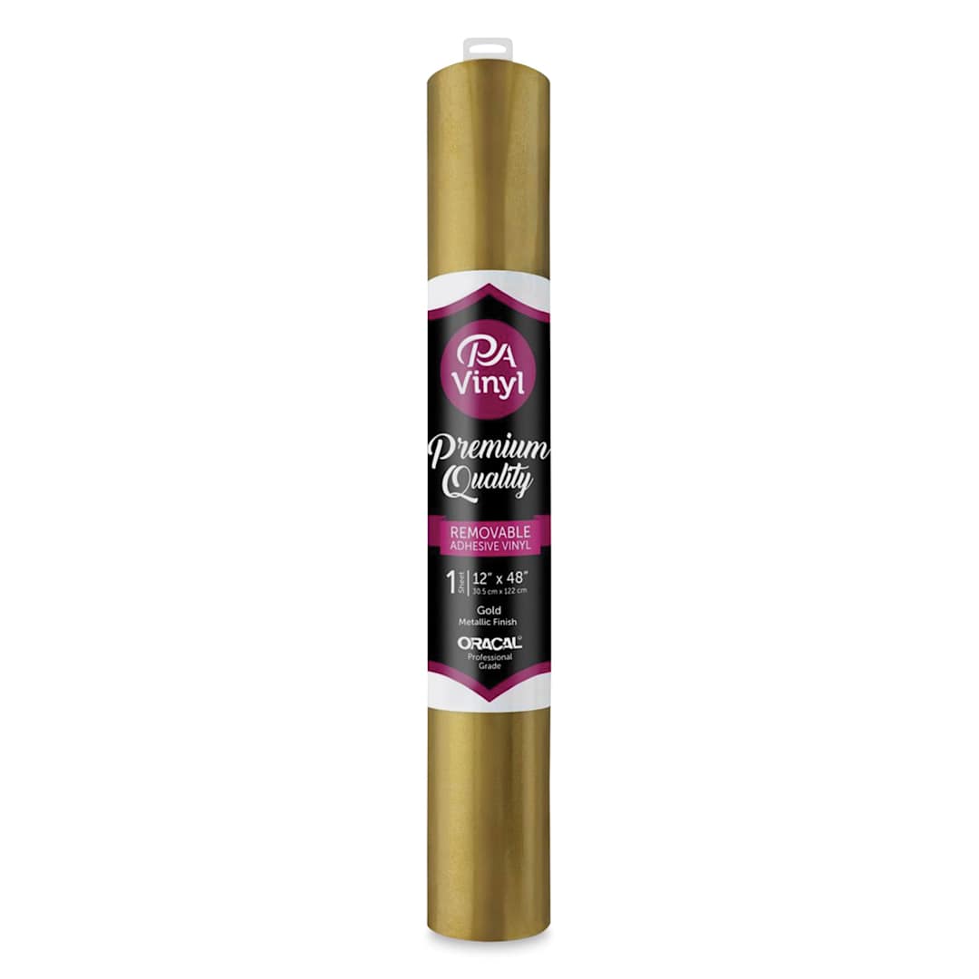 Open in modal - PA Vinyl Removable Vinyl - Metallic Gold, 12" W x 48" L