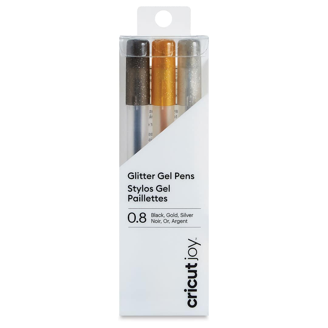 Open in modal - Cricut Joy Gel Pens – Glitter Assorted, Set of 3, front of the packaging