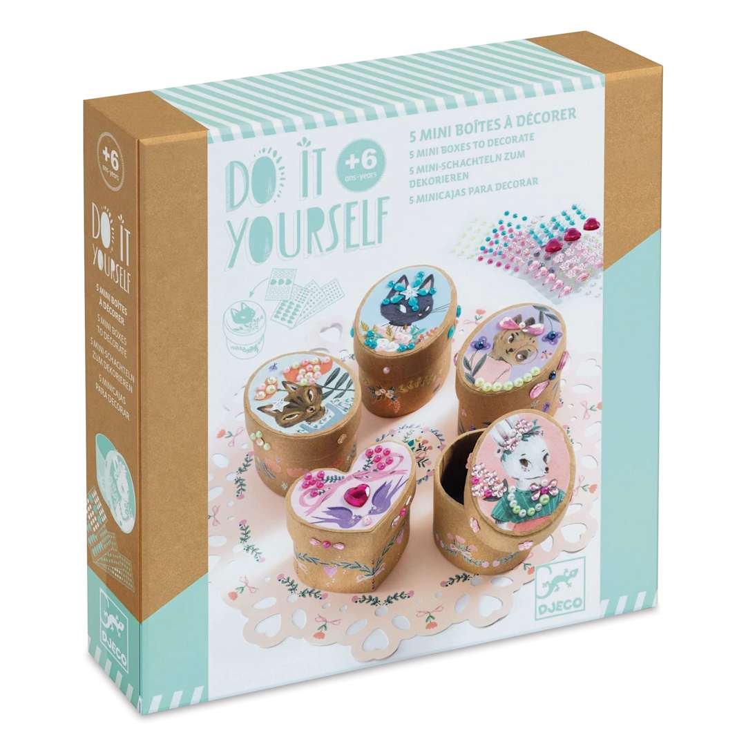 Open in modal - Djeco Do It Yourself Adorable Mini Boxes Kit - front of packaging