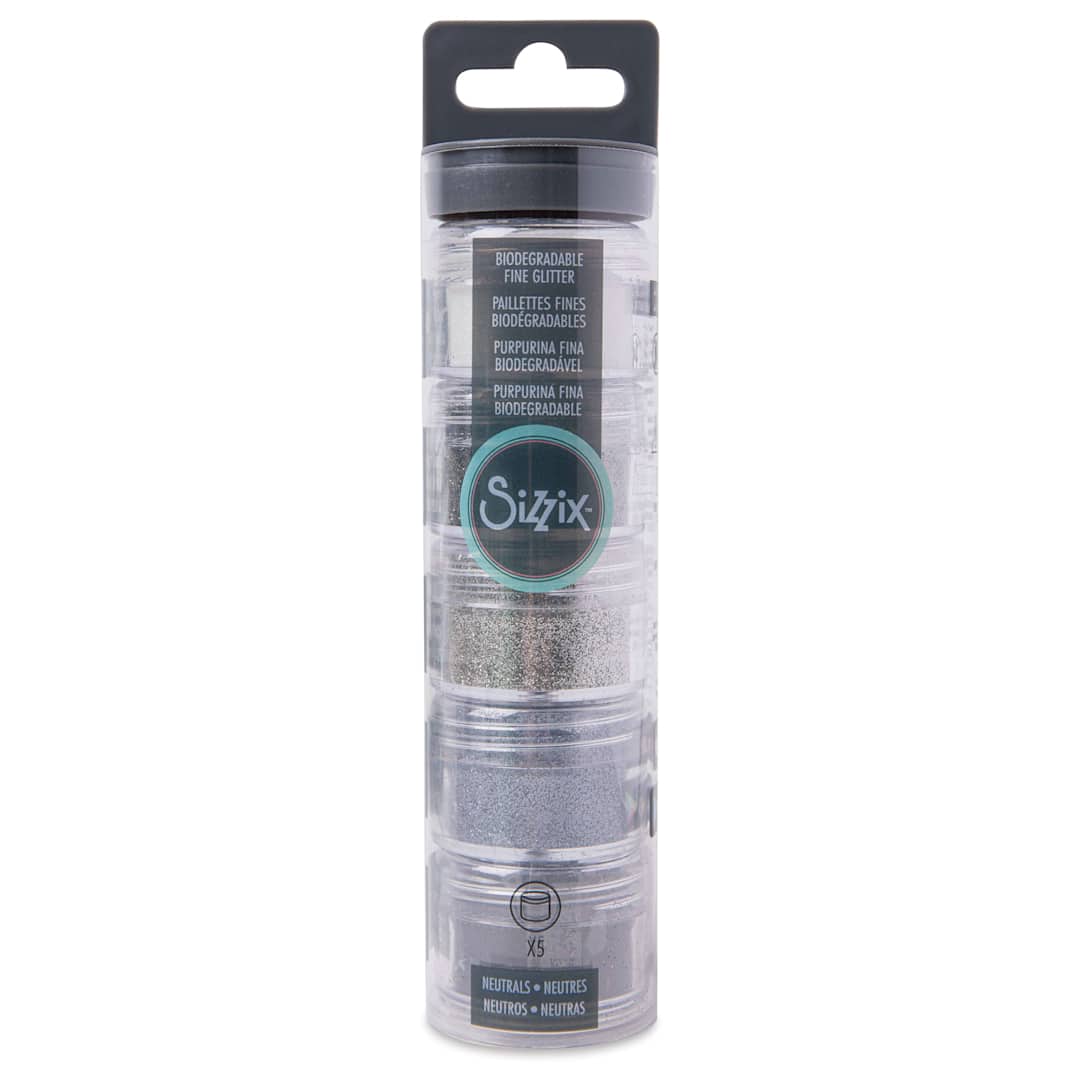 Open in modal - Sizzix Biodegradable Fine Glitter - Neutrals, Set of 5 Pots