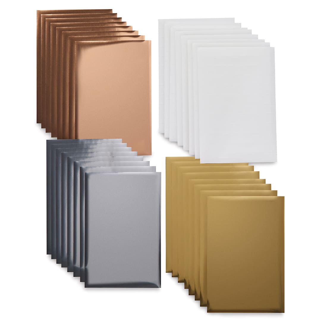 Open in modal - Cricut Foil Transfer Sheets - Metallic Sampler, 4" x 6", Package of 24 (Sampler contents)