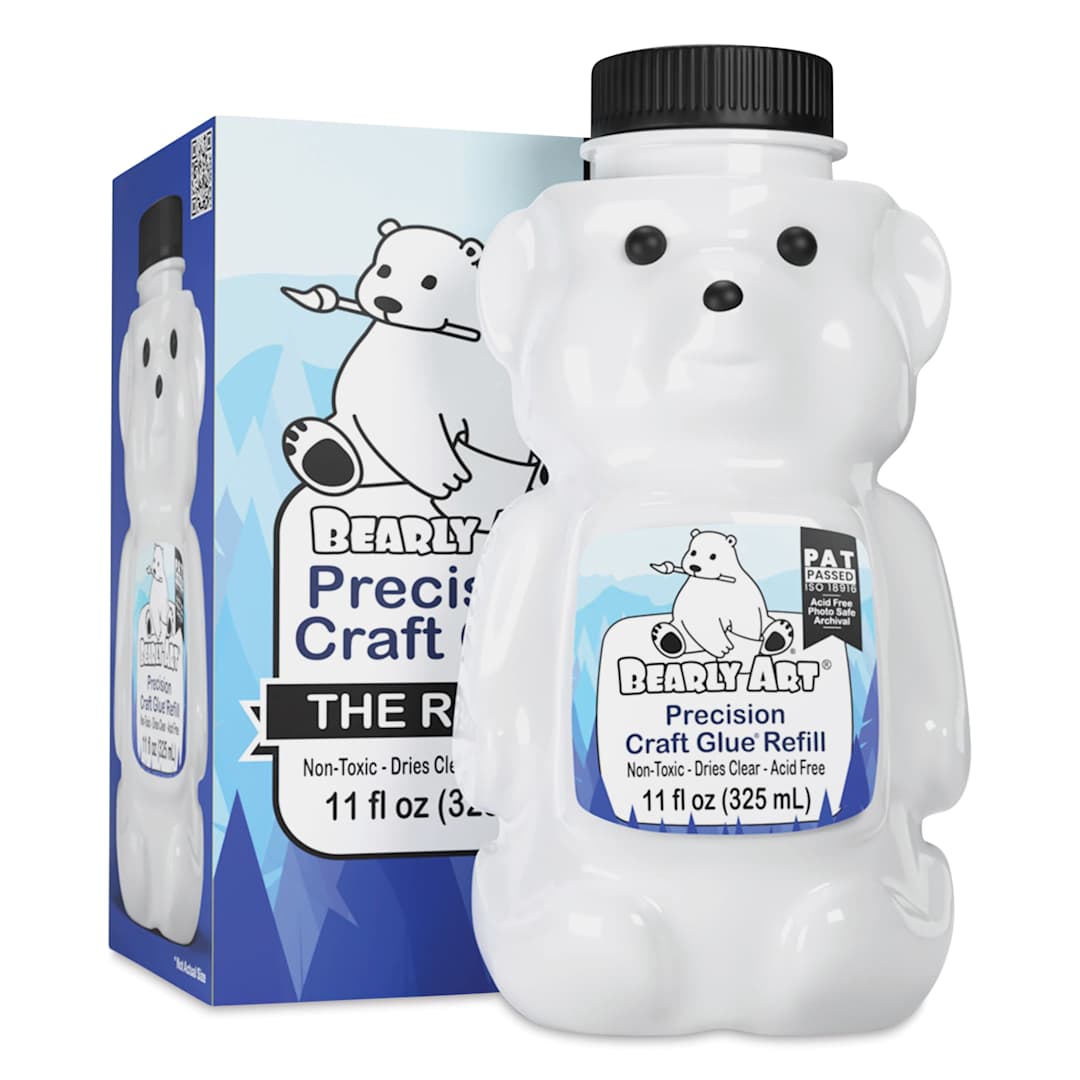 Open in modal - Bearly Art Precision Craft Glue Bear Refill - 11 oz - packaging and bear