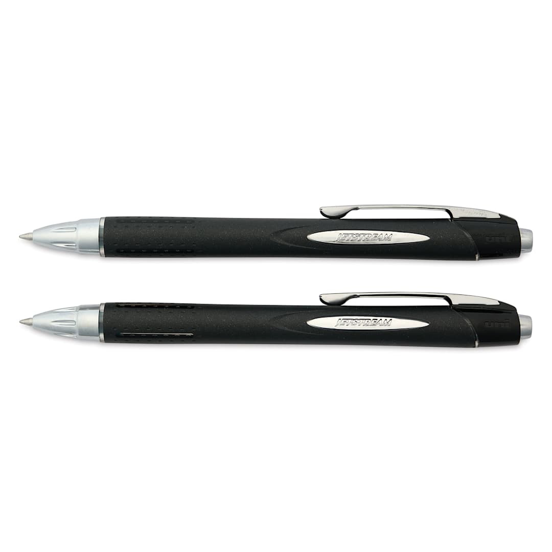 Open in modal - Uni-Ball Jetstream RT Retractable Ballpoint Pens - Black, 0.7 mm, Set of 2