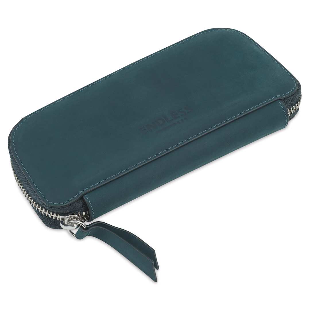 Open in modal - Endless Companion 3 Pen Pouch - Blue, pen case laid flat