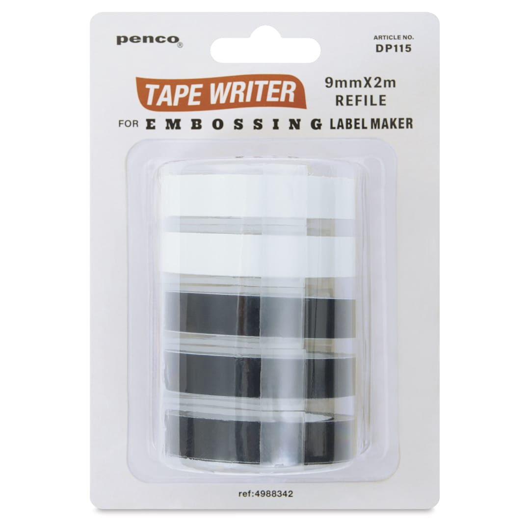 Open in modal - Penco Tape Writer - Embossing Label Maker Refill, Pkg of 4, front of packaging